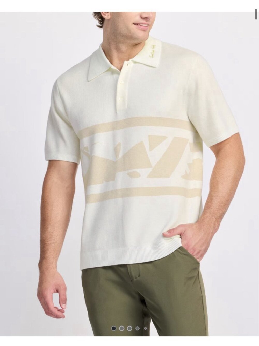 Eastside Golf Polo Shirt L Beige Short Sleeve Remix Knit Polo Performance NWT
